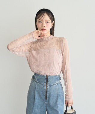 earth music&ecology レースドッキングプルオーバー Pink