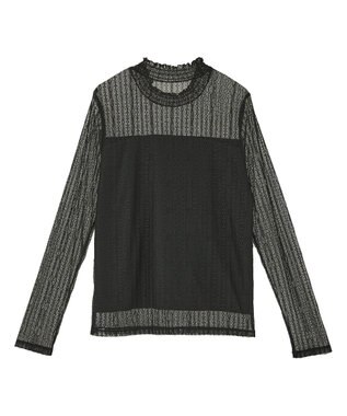 earth music&ecology レースドッキングプルオーバー Black