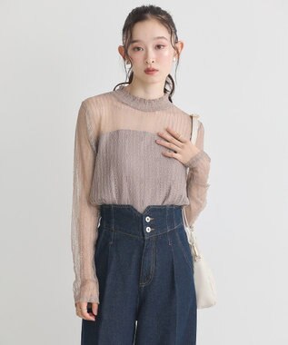 earth music&ecology レースドッキングプルオーバー Mocha