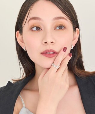 Phoebe フローラルビジューレースカフリング　シルバー シルバー