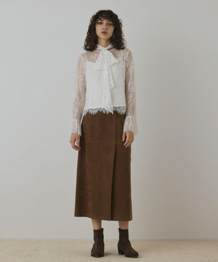 レースボウタイブラウス