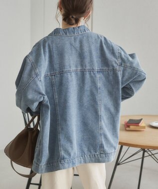 WEGO 【ANGIE VINTAGE】オーバーサイズデニムジャケット ブルー