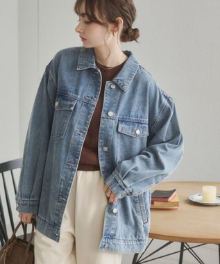 WEGO 【ANGIE VINTAGE】オーバーサイズデニムジャケット ブルー
