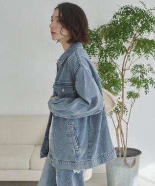 WEGO 【ANGIE VINTAGE】オーバーサイズデニムジャケット ブルー