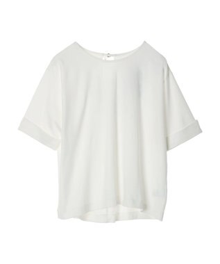 AMERICAN HOLIC 接触冷感バックタック袖折り返しカットプルオーバー Off White