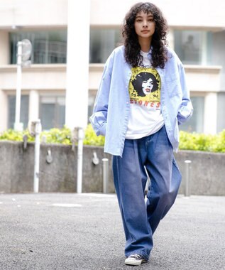 WEGO スケーターズ　タックワイドデニムパンツ パープルその他