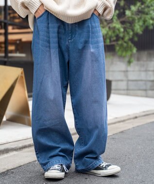 WEGO スケーターズ　タックワイドデニムパンツ パープルその他