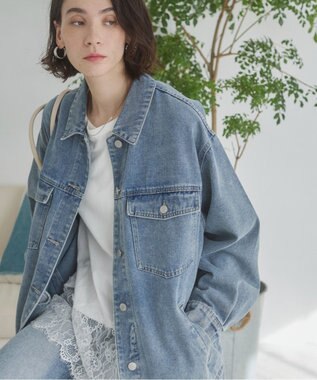 WEGO 【ANGIE VINTAGE】オーバーサイズデニムジャケット ブルー
