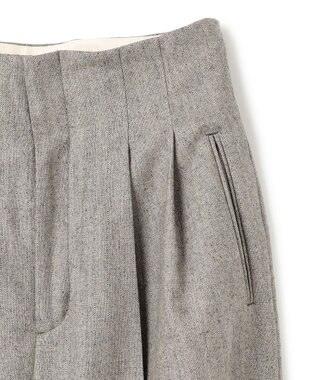 BEIGE， NATION / ウールヘリンボーンタックワイドパンツ C.Gray