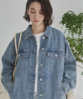 WEGO 【ANGIE VINTAGE】オーバーサイズデニムジャケット ブルー