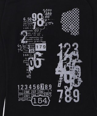 WEGO レースオフショルプリントップ ブラック