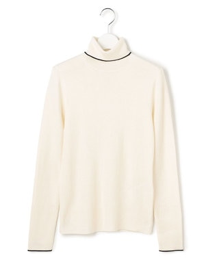 ICB L 【新色追加】エクストラファインメリノリブ タートルネックプルオーバー オフホワイト系