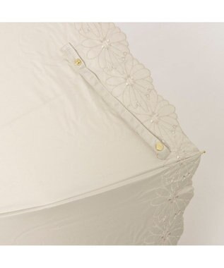 UNBILLION カシュネ cachenez / PUフラワーボーラー刺繍トップレス2段折りたたみ傘 ベージュ