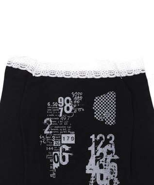 WEGO レースオフショルプリントップ ブラック