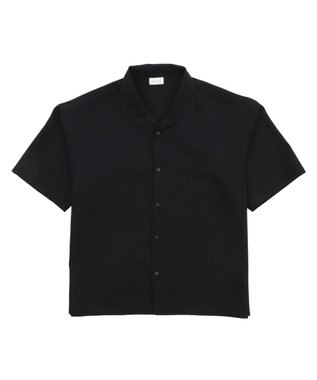 WEGO 【速乾/しわになりにくい/MLサイズ展開】ドライポリオープンカラーシャツ（SS） ブラック