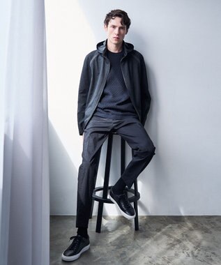 JOSEPH HOMME クールドッツストレッチ　フードブルゾン ブラック系