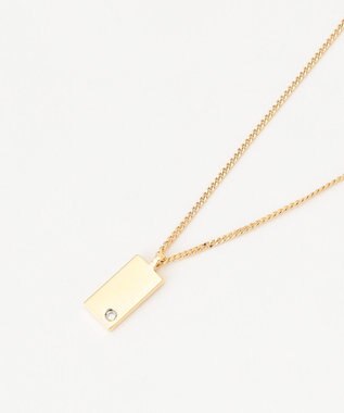 ICB 【SILVER925】メレダイヤモンド プレートネックレス ゴールド系