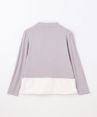 組曲 KIDS 【150-160㎝】ファー トレーナー ライトグレー系