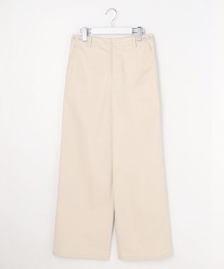 J.PRESS LADIES チノストレッチ ワイドパンツ アイボリー系
