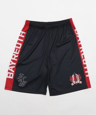 WEGO 【ユニセックス着用ITEM/ウエストゴム/MLサイズ展開】メッシュライングラフィックショーツ ブラック