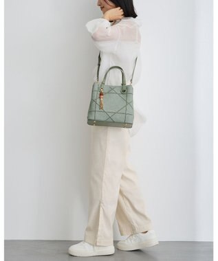 MioFIRANO カジュアルシッククロスラインハンドバッグ 2WAY チャーム付き　FIRANO フィラノ GREEN