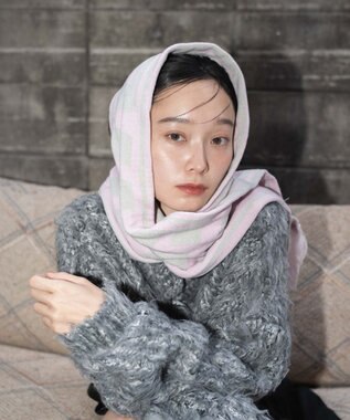 WEGO 【ユニセックス着用ITEM】ロゴマフラー ライトピンク