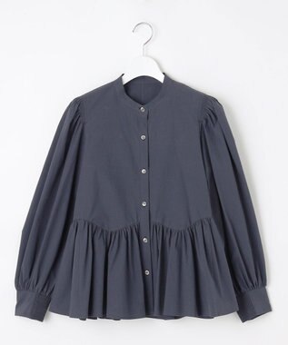 23区 【SLOW/一部店舗限定】タンブラーコットンブロード ブラウス ダルブルー系