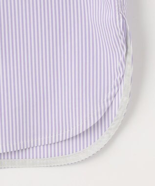 J.PRESS LADIES S 【洗える】 FAST コットンナイロン ストライプ バンドカラー ブラウス ふじ色系1