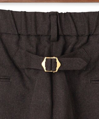 J.PRESS MEN 【J.PRESS ORIGINALS】【UNISEX】Polyester Sharkskin Piped Stem Nontuck Slacks ダークブラウン系