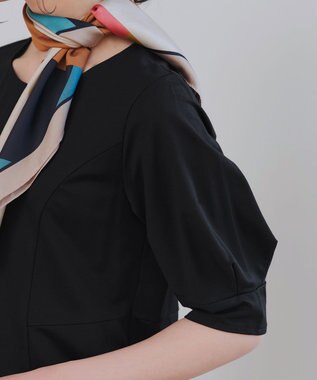 Tiaclasse L 【洗える】マトンスリーブカットソートップス ブラック