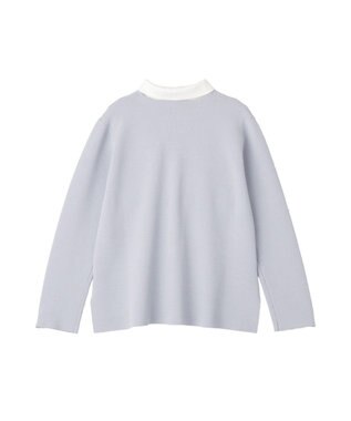 YECCA VECCA 2way襟付きレースニット Grayish Blue