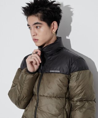 WEGO 【ユニセックス着用ITEM】CONVERSEパテッドジャケット カーキ