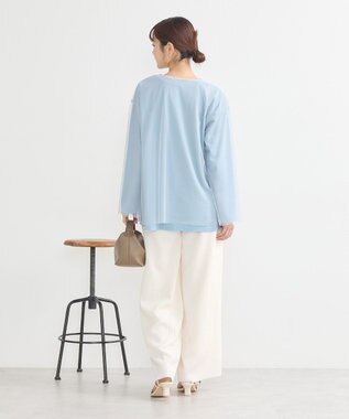 earth music&ecology ラインストーンチュールドッキングプルオーバー Grayish Blue