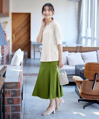 Tiaclasse L 【洗える】マトンスリーブカットソートップス オフホワイト