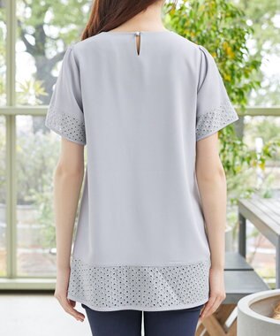 Tiaclasse 裾レース切替チュニック サックス