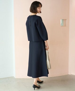 UNFILO BEAUTY FORM KNIT フレアスカート セットアップ ネイビー