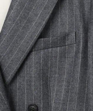 BEIGE， DELAND / ウールピンストライプダブルジャケット Gray St.