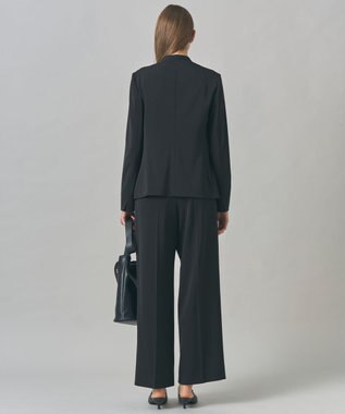 ICB 【防シワ・速乾・洗える】Fied ノーカラージャケット ブラック系