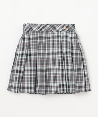 ANY KIDS ラメチェックプリーツスカパン チャコール系