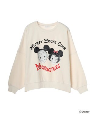 Green Parks ミッキーマウス・クラブ／フェイス裏起毛プルオーバー Light Beige