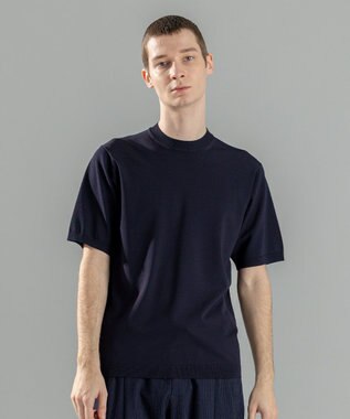 JOSEPH HOMME 【WEB限定カラーあり】【洗える/ストレッチ】リュクスレーヨン　クルーネック半袖ニット ネイビー系