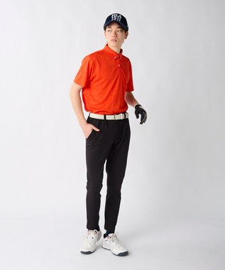FILA GOLF／marie claire 【FILA GOLF】メッシュ加工ロゴ半袖ポロシャツ オレンジ