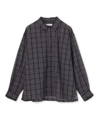 UNFILO MENS イージーケア エアリーシアーシャツ ブラックチェック