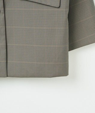 WEGO ボクシーテーラードジャケット ベージュチェック1