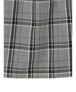 Green Parks 綿麻混バックルベルト付タイトスカート Check Black