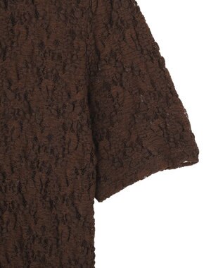 AMERICAN HOLIC 半袖襟付きレースカーディガン Brown