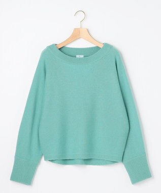 組曲 【加藤ローサさん着用】ウールカシミヤミックスボートネック ニット スモーキーグリーン系