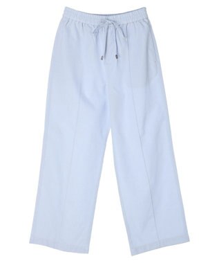 Green Parks 綿麻混イージーワイドパンツ Grayish Blue