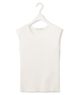 ICB L 【洗える】オーガニックコットンリブ ノースリーブプルオーバー オフホワイト系