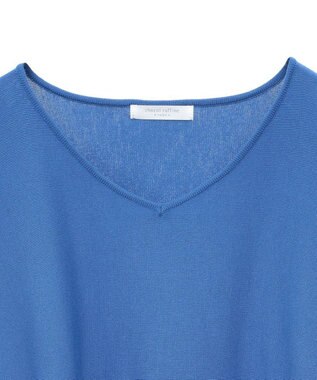 Green Parks 洗える　Ｖネックドルマンニットプルオーバー Blue